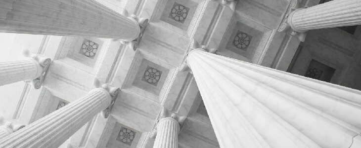 white ceiling of a courthouse civil litigation