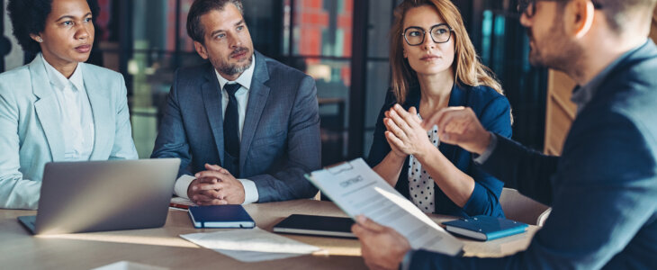 Businessman talking during a meeting